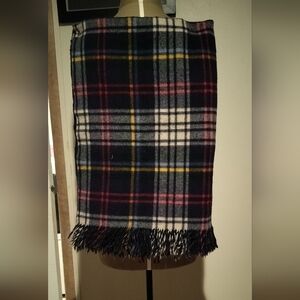 Elegant Plaid Quilt with Fringe - Multicolor
